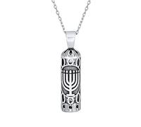 Bling Jewelry Collier En Argent Sterling Pour Bat Mitzvah Pour Hommes Et Femmes Avec Parchemins Et Mézouza De Hanoukka