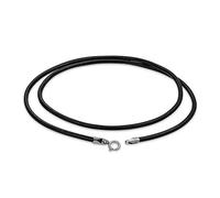 Bling Jewelry Collier En Cuir Noir Lisse Véritable Unisexe Pour Hommes Femmes Adolescents. Fermoir En Argent Sterling .925 De 20 Pouces