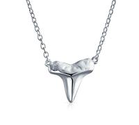 Bling Jewelry Collier En Dent De Requin Hawaïen Pour Femmes En Argent Sterling 925 Avec Finition Martelée.