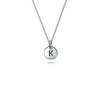 Bling Jewelry Collier Minuscule Avec Disque Rond Abc Alphabet Initial Collier Pour Ados Pour Femmes Argent Sterling