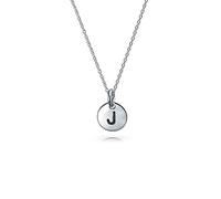 Bling Jewelry Collier Minuscule Avec Disque Rond Abc Alphabet Initial Collier Pour Ados Pour Femmes En Argent Sterling