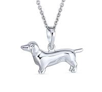 Bling Jewelry Collier Pendentif Chien Saucisse Teckel Animal Amoureux Meilleur Ami Chiot Animal De Compagnie Pour Femmes Adolescents En Argent Sterling .925