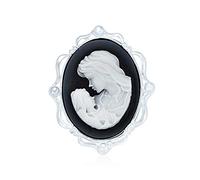 Collier Pour Femmes En Argent Sterling - Portrait De Femme Victorienne Avec Cadre Ovale Sculpté En Noir Et Blanc, Portrait De La Mère Et De L'Enfant, Et Broche.