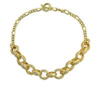 Bling Jewelry Collier Ras Du Cou À Maillons Ovales Entrelacés Texturés Et Épais Fermoir À Bascule Plaqué Or Mat Pour Femmes