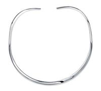 Bling Jewelry Collier Ras Du Cou Simple, Plat Et Ouvert Pour Les Femmes, En Argent 925, Avec Pendentif En Argent Sterling 4Mm