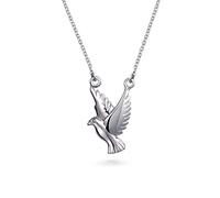 Bling Jewelry Collier Station Pendentif Colombe De Paix Oiseau De Foi Spirituelle Pour Femme Adolescente En Argent Sterling .925