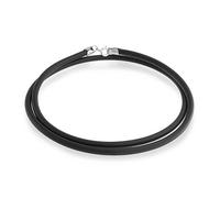 Bling Jewelry Cordon De Collier En Caoutchouc Noir Pour Femmes Hommes Et Adolescents. Fermoir En Argent Sterling .925 De 16 Pouces
