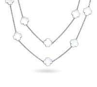 Bling Jewelry De Fleurs Blanches Long Collier Station En Plaqué Or Et Émail Perlé Fr-Auction Title Pour Femmes