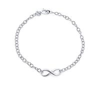 Bling Jewelry Delicate Minimalist Romantic Eternal Love Figure Eight Chain Infini Bracelet Pour Femmes Teen Girlfriend .925 Argent Sterling 7"