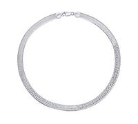 Bling Jewelry Design Grecque Plat Réversible Et Flexible En Argent Sterling 925. Collier En Herringbone Sans Nickel Pour Femmes Fabriqué En Italie De 18 Pouces