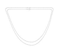 Bling Jewelry Ensemble de deux chaînes fines à maillons torsadés de Singapour 1,5 MM 020 pour femmes Collier en argent sterling .925 italien 16 et 18 pouces