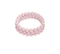 Bling Jewelry Ensemble de trois bracelets simples à billes rondes empilables à brin unique extensible en perles simulées rose pâle pour femmes et adolescentes 10MM
