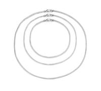 Bling Jewelry Ensemble de trois cordons de collier en satin de soie gris argenté pour femmes, hommes, adolescents avec fermoir mousqueton en argent sterling .925 de 14, 18 et 24 pouces.