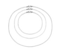 Bling Jewelry Ensemble de trois cordons de pendentif de collier en satin blanc pour femmes, hommes, adolescents, fermoir pince de homard en argent sterling .925, 18, 20 et 24 pouces.