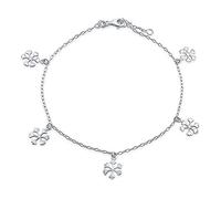 Bling Jewelry Fête De Vacances Bracelet De Cheville De Charmes Multiples Suspendus De Noël Flocon De Neige D'Hiver Gelé Pour Femmes Adolescentes .925 Argent Sterling Ajustable De 9 À 10 Pouces