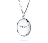 Bling Jewelry Grands Petits Simples Plats Ovales Médaillons Photo Pour Femmes Et Adolescents Pendentif Collier Médaillon En Argent Poli .925 Qui Contient Des Photos Gravé Sur Mesure