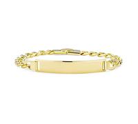 Bling Jewelry La Barre D'Identification Personnalisée Pour Hommes Plaqué Nom Pour Garçons Chaîne Cubaine Plaqué Or Jaune 18K 8Inch