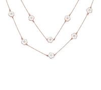 Bling Jewelry La Mode Collier Long Émail Blanc Avec Fleurs Et Chaîne Accents De Cristal Plaqué Or Avec Trèfle Àour Femmes 36 Pouces