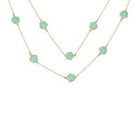 Bling Jewelry La Mode Émail Bleu Fleurs Long Collier Pour Femmes En Plaqué Or Avec Accents De Cristal Et Chaîne De Station Fr-Auction Title.