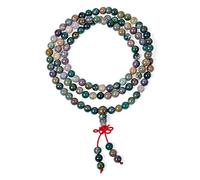 La Nature Gemme Brune Perles De Prière Bouddhiste Mala Longs Fils Naturels Pour Méditation Prière Yoga Collier De Rosaire Pour Hommes Pour Femmes Bracelet Extensible Empiler.