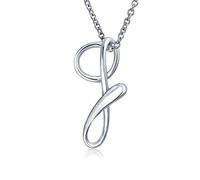 Bling Jewelry Lettre Alphabet Cursive Initial Collier Pour Femmes Argent Sterling 18 Pouces