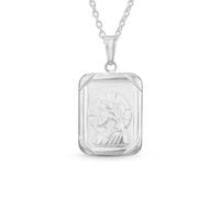 Bling Jewelry Médaille De Collier Carrée En Métal Religieux Personnalisable Unisexe Pour Chien Avec La Tête De Jésus-Christ. En Argent Sterling .925 Pour Hommes Et Adolescents