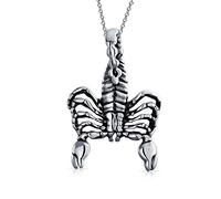Bling Jewelry Pendentif Collier Horoscope Astrologie Signe Du Zodiaque Scorpion En Argent Sterling .925 Vieilli Pour Femmes Hommes
