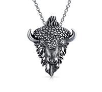 Bling Jewelry Pendentif De Signe Du Zodiaque De Tête De Taureau Taureau Collier En Argent Sterling .925 Antique Pour Les Femmes Hommes Astrologie Horoscope