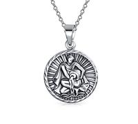 Bling Jewelry Pendentif En Forme De Médaillon Pour L'Horoscope Du Signe Astrologique Du Verseau Pour Femmes Collier En Argent Sterling Antique