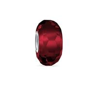 Bling Jewelry Perle D'Écartement En Verre De Murano Facettes Rouge Translucide Et En Argent Sterling 925 Pour Bracelet Breloques Européen Pour Femmes Ados