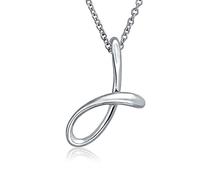 Bling Jewelry Personnaliser Abc Alphabet Lettre Script Pendentif Initial Collier Pour Femmes Ados Plaqué Or Jaune .925 Argent Sterling