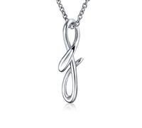 Bling Jewelry Personnaliser Abc Alphabet Lettre Script Pendentif Initial Collier Pour Femmes Ados Plaqué Or Jaune .925 Argent Sterling