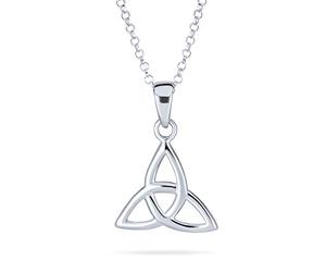Bling Jewelry Petit Collier Pendentif En Argent Sterling .925 Trinity Viking Love Knot Swirling Celtic Triquetra Pour Femmes Adolescentes