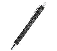 Bling Metal Pens - Rhinestone Ballpoint Pen 13.8cm Retractable GlitterPen | Crystal Encrusted Luxury Writing Pen Set | Leather Style Grip Smooth Ink Flow | Girls Students Office Gift Use Daily