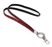Bling Strap Lanyard Strass Strap Sécurité Porte-clés Support Diamant Crystal Neck Porte-carte d'identité Rouge Nouveau partagé et populaire Professionnel