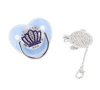 Bling Sucette Bébé Sucette Safe Strass Couronne Ultra Doux avec Clip Chaîne pour Enfants Sevrés 6-18 Mois Bébé