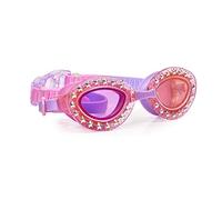 Bling2o Lunettes de natation pour fille avec cadre œil de chat et étoiles strass - Sans brouillard, protection UV et étui de transport rigide