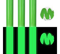 BLINGARTY Puff Lot de 3 feuilles de vinyle de transfert thermique 3D phosphorescentes pour Cricut & Silhouette Cameo, vert fluo 30,5 x 25,4 cm