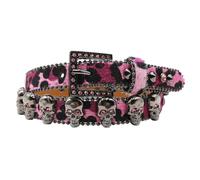 Blingbling Crâne Strass Ceinture cloutée Boucle Cristal Rivets Costumes Strass Heavy Duty pour Jeans Pantalons Léopards Imprimé Ceintures pour Femmes Hommes Enfants Vintage, C, L