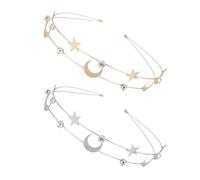 Blingbling Lot de 2 serre-têtes en forme d'étoile en cristal pour femme
