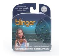 blinger® Ultimate Fan Recharge avec 30 cristaux de verre taillés avec précision | Brillent instantanément dans les couleurs de l'esprit d'équipe | Sans danger pour les cheveux - Bling In Brush Out -