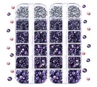 Blinginbox DMC Hotfix Lot de 2 boîtes de 4200 strass ronds pour la fabrication de bijoux fantaisie Plusieurs tailles (Tanzanite)