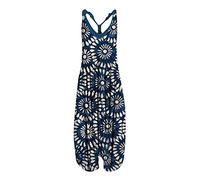 Blingko Combinaisons Et Combishorts Femme Lin,Combishort Femme Ete Fluide Grande Taille Combinaison Femmes Jumpsuit sans Manches Longs Décontractée LâChe Playsuit Combinaison Pantalons