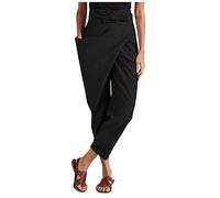 Blingko Femme Hippie Pantalon Yoga Sarouel Hippie Sarouel Combinaison Pantalon Jumpsuit Taille Haute Large Boheme Fleuri Imprimé Leger Thai Yoga Pants Pyjama Ete Plage Pantalon Aladin Jogging