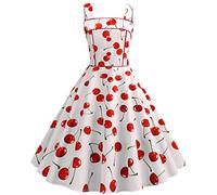 Blingko Femme Robe Audrey Hepburn Robe de Soirée Chic Jointif avec Ceinture Vintage rétro année 50s pin-up Rockabilly Swing à Pois Robes sans Manche Cocktail Fête Cérémonie Robe au Genou A9white XL