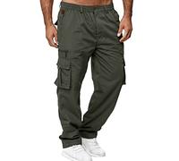 Blingko Pantalon Cargo Homme Pantalons Jogging de Travail Sport Survêtement avec Poches Fonctionnelles Pants Grande Taille Pas Cher Coupe Décontractée Cordon de Serrage Pantalon De Chantier