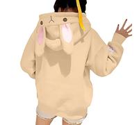 Blingko Sweat Femme Mignon Grande Taille,Sweat à Capuche Ado Fille Oreille Lapin/Chat Hoodie Manche Longue Peluche Confortable Hiver Chauds Pull Haut Tops Mignon Sweatshirt