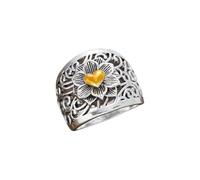 BlingNook Bague en argent épais bohème pour femme, style vintage, en forme de cœur, bague empilable, ne ternit pas, cadeau pour mère ou épouse, Cuivre, Aucune pierre précieuse