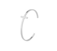 BlingNook Bracelet épais en forme de croix dorée pour homme Wemen, bracelets Jésus réglables en acier inoxydable, bracelets empilables, manchette religieuse, bible, baptême, cadeau chrétien, One Size