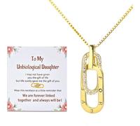 BlingNook Collier pour fille non biologique S925 avec pendentif en forme de cercle « We Are Forever Linked Together », Adjustable, Cuivre, Zircone cubique
